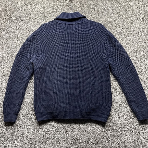 ORVIS Double Breasted Cardigan Sweater Men's Large Cotton Navy Fisherman Grandpa - Picture 11 of 16